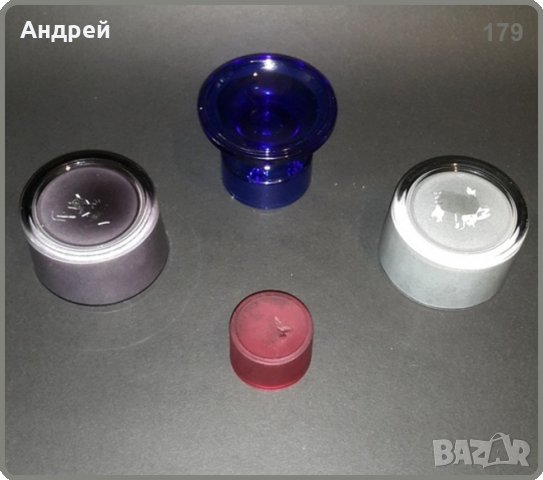 Лот:четири различни свещника от…цветно стъкло, снимка 4 - Други - 29617575