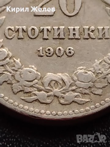 МОНЕТА 20 стотинки 1906г. ЦАРСТВО БЪЛГАРИЯ СТАРА РЯДКА ЗА КОЛЕКЦИЯ ДЕКОРАЦИЯ 36072, снимка 4 - Нумизматика и бонистика - 39368594