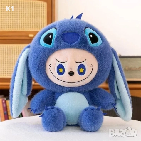 Плюшена играчка Мече Стич Лабубу 30см Stitch Labubu