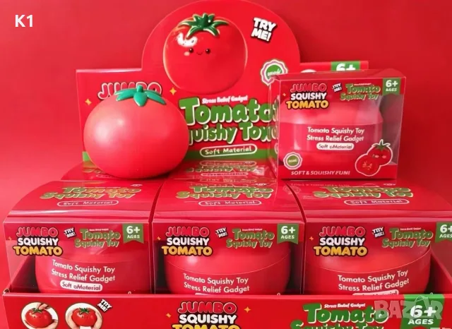 XL Squishy Tomato, Скуиши Домат 15см, снимка 2 - Образователни игри - 55877120