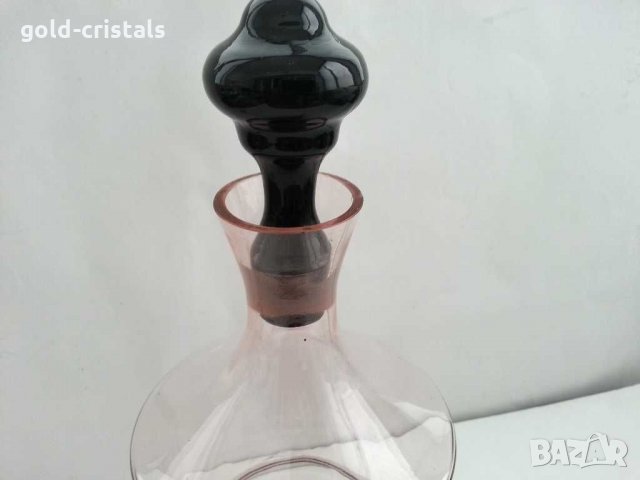 Стъклена гарафа и стъклени чаши цветно стъкло , снимка 5 - Антикварни и старинни предмети - 30790242