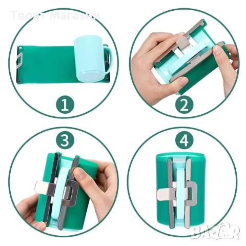 Силиконово фолио-скоба за чаша, снимка 4 - Чаши - 52538697