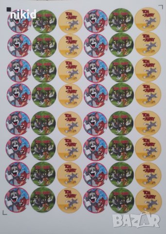 48 бр Том и Джери лепенки стикери с надписи ръчна изработка подарък