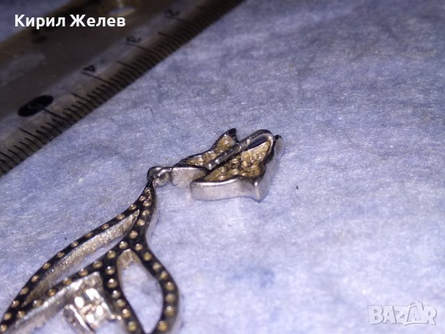 ПРЕКРАСНА СКЪПОЦЕННА СРЕБЪРНА ОБЕЦА РОДИРАНО СРЕБРО 925 ПОДХОДЯЩА и за АРТ ВИСУЛКА / МЕДАЛЬОН 19283, снимка 10 - Обеци - 40532488
