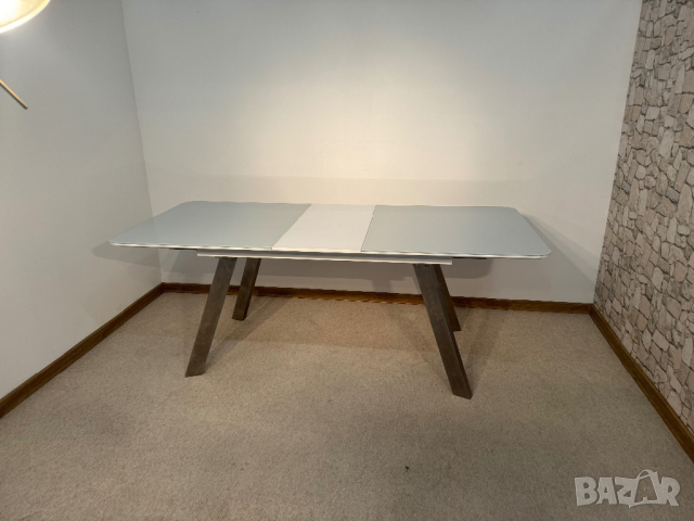 Стъклена дизайнерска трапезна маса, разтегателна, неползвана  !, снимка 7 - Маси - 44657493
