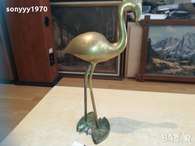 голямо фламинго-мед/месинг/бронз-33х20х16см