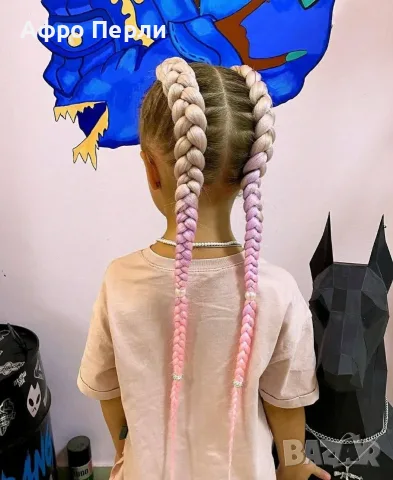 🥰Боксьорски Плитки🤎 Box braids Детски прически Опашки Бохо Туистъри Ариел Къдрици Афро Канекалон , снимка 6 - Аксесоари за коса - 55848246