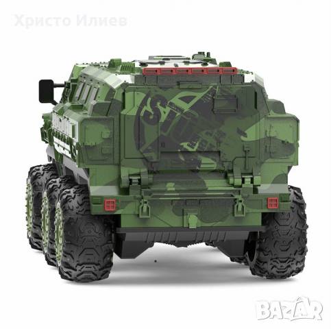 Радиоуправляем Акумулаторен Военен Камион 6WD Off-Road LED 22км/ч 3 батерии, снимка 4 - Коли, камиони, мотори, писти - 36521829