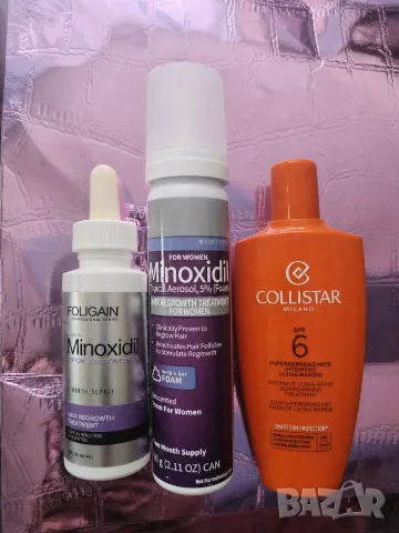 Продукти срещу косопад с Minoxidil Foligain,Kirkland, лосион за бърз тен Collistar,Cocosolis Alessa