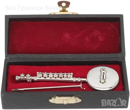 Нова Миниатюрна флейта модел с поставка и кутия метална декорация, колекция