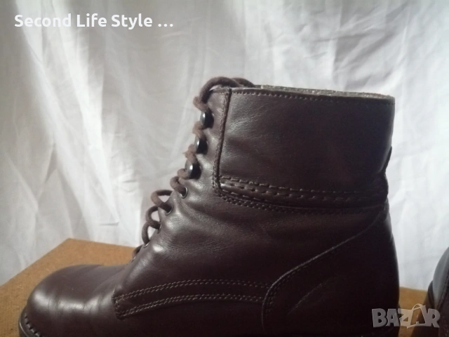 Robin Rose №39 италиански дамски боти естествена кожа в кафяв цвят - със среден ток и квадратен връх, снимка 11 - Дамски боти - 54096858