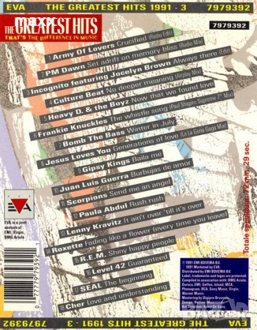 аудио CD диск Various – The Greatest Hits 1991 - 3, снимка 4 - CD дискове - 29134943