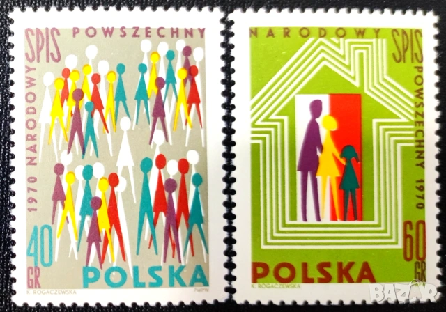 Полша, 1970 г. - лот марки на теми птици, личности, футбол, изкуство, космос, гоблени и др., снимка 11 - Филателия - 53302653