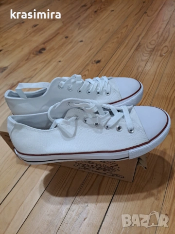 Бели кецове-номер 40, снимка 2 - Кецове - 54061431