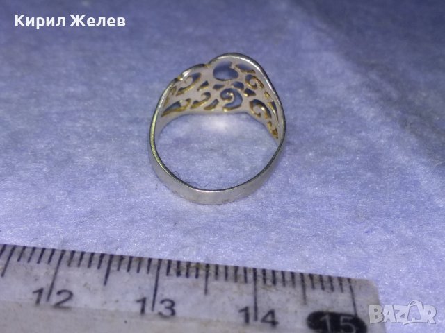ПРЕКРАСЕН АЖУРЕН СРЕБЪРЕН АРТ НУВО СТИЛ ПРЪСТЕН СРЕБРО 925 АНГЛИЯ МАЙСТОРСКО БИЖУ 40105, снимка 9 - Пръстени - 42763000