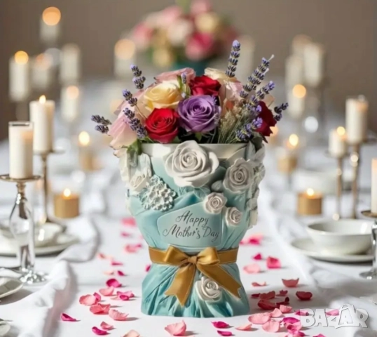 Молд кашпа за деня на майката 8 март , снимка 2 - Форми - 51500823