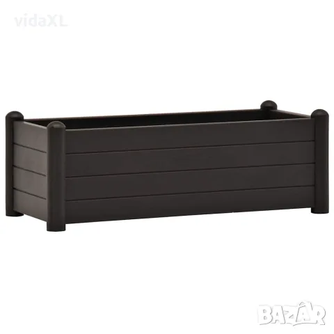 vidaXL Градинска висока леха, PP, антрацит, 100x43x35 см