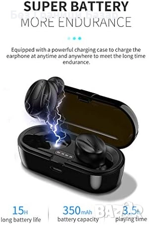 Нови Мини True Wireless слушалки IPX5 водоустойчиви с шумопотискане стерео звук кутия за зареждане, снимка 6 - Bluetooth слушалки - 52583006