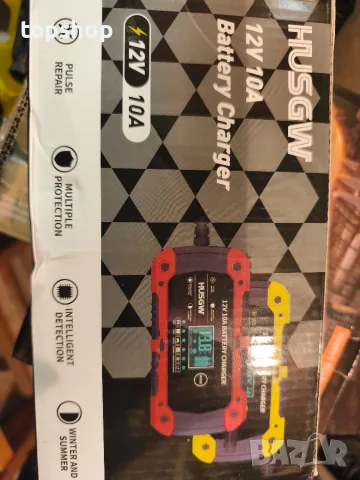 Чисто ново интелигентно зарядно за акумулатор Husgw 12V 10A (с LCD дисплей и пулсов ремонт) , снимка 10 - Аксесоари и консумативи - 55829030