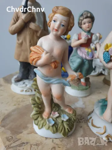 8бр малки порцеланови фигури/деца-влюбени-дядо/Каподимонте статуетки 11-18см, снимка 6 - Статуетки - 50289489