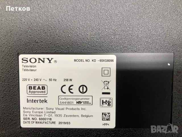 KD-65XG8096, снимка 2 - Части и Платки - 50070633