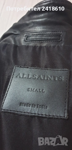 All Saints Crow Biker Leather Jacket Mens Size S ОРИГИНАЛ! Ест. кожа!, снимка 3 - Якета - 54249054