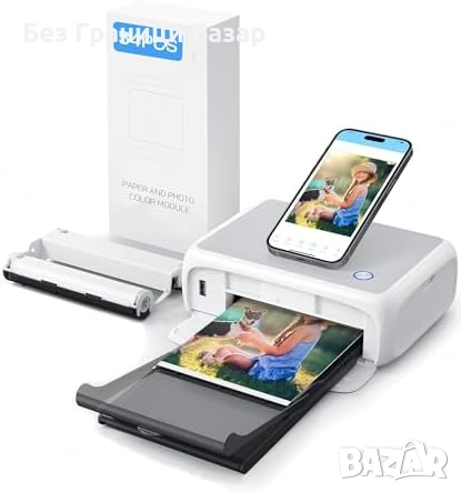 Нов Фото принтер 4x6 WiFi с приложение, рамки/филтри, 54 листа хартия