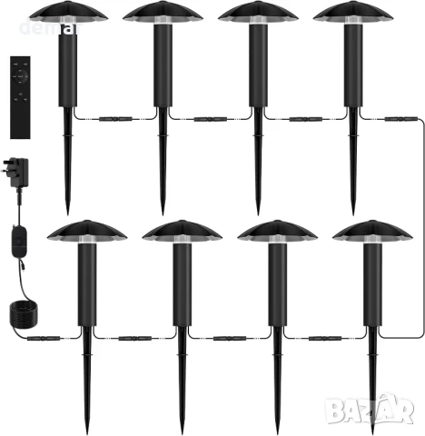 Градински осветителни тела ALYFC за открито Комплект от 8 дистанционно
