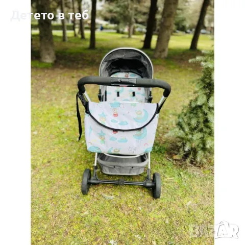 Чанта за бебешка количка мента балони, снимка 1