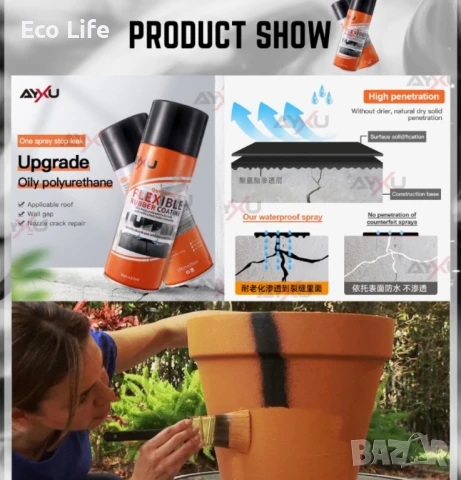 Спрей за спиране на течове Flexible Rubber Coating, снимка 4 - Други - 50678028