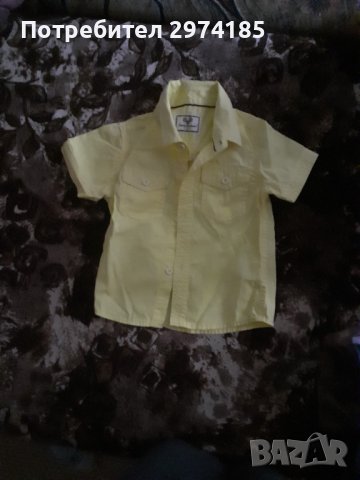Жълта бебешка риза 70ти р-р./12м, снимка 1 - Бебешки блузки - 42148454