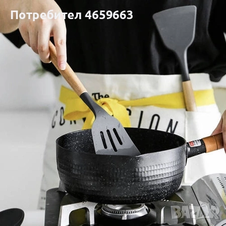 Комплект силиконови прибори за готвене 12бр. с поставка черни Ruhhy, снимка 8 - Прибори за хранене, готвене и сервиране - 52547505