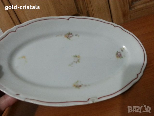 Стар български порцелан плато елипса, снимка 12 - Антикварни и старинни предмети - 35448674