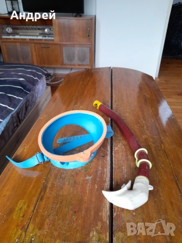 Стар шнорхел и очила за плуване,водолазна маска #2