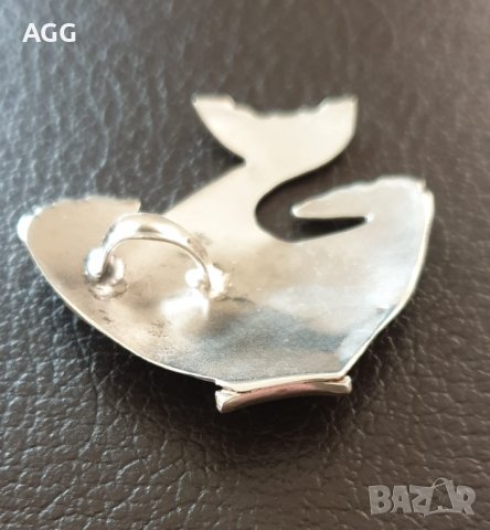 Сребърна брошка - щипка за шал, снимка 3 - Антикварни и старинни предмети - 38598091