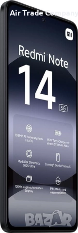 Смартфон Xiaomi Redmi Note 14 5G, 6GB/128GB, черен, снимка 5 - Xiaomi - 52814956