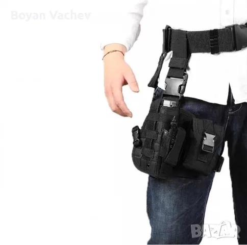 Универсален бедрен кобур (черен) , снимка 3 - Екипировка - 55794725