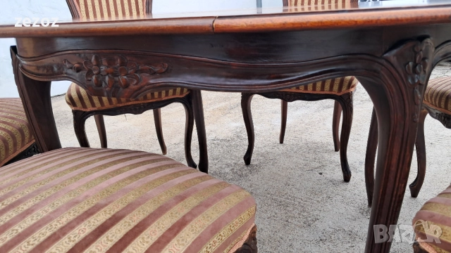 Комплект маса и шест стола масив, снимка 4 - Маси - 52340382