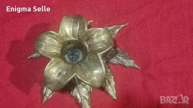 Бронзов свещтник , снимка 3 - Антикварни и старинни предмети - 49733217