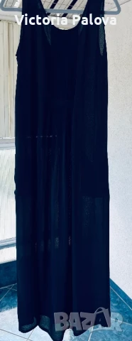 Прекрасна черна дълга рокля HENNES COLLECTION , снимка 7 - Рокли - 51172537