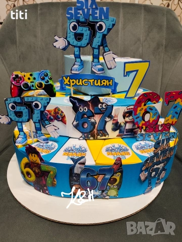 картонена торта Six seven 