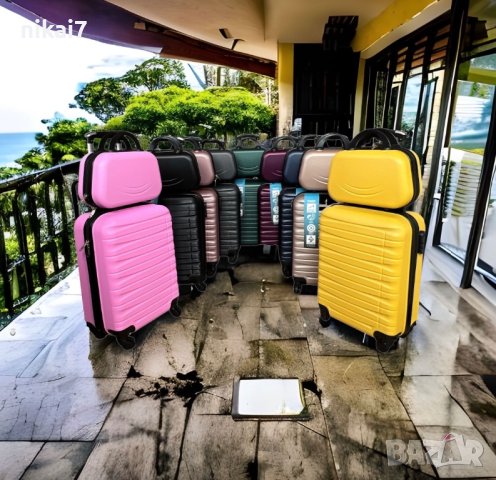 пътнически куфар+авио чанта лек здрав 100%ABS 54/39/20 4ри колела 360°, снимка 8 - Куфари - 42072756