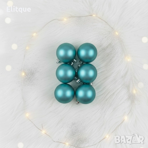 Комплект перлени коледни топки – 6 броя в различни цветове + подарък 6бр златисто блестящи топки, снимка 5 - Декорация за дома - 52650994