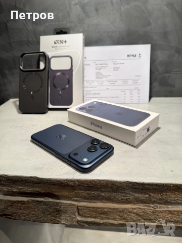 17 cycle! КАТО НОВ Iphone 17 Pro Blue + калъф, снимка 2 - Apple iPhone - 54141639