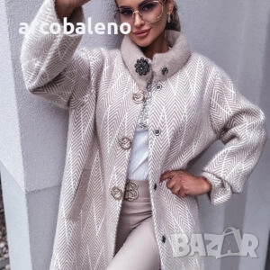 Дамско зашеметяващо елегантно бежово палто   , снимка 11 - Палта, манта - 51912956