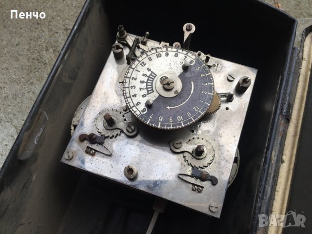 старинен 24 часов часовников механизъм с махало /ел. превключвател, шалтер/, снимка 2 - Антикварни и старинни предмети - 35239361