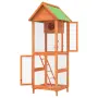 vidaXL Къщичка за птици кафява 60x58,5x160 см масивна чамова дървесина, снимка 6