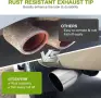Спортен хромиран накрайник за ауспух 63mm до 102mm , снимка 5