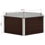 vidaXL Повдигната леха, кафява, 129x129x45 см, поцинкована стомана, снимка 5