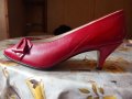 Червени дамски обувки с ток 38 номер, снимка 3